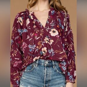 NWT Olivia James the Label Davis Top Anemone Raspberry XL